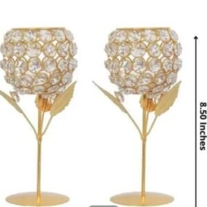 Zupppy Home Decor Crystal Candle Light Holder:”Glistening Elegance: Crystal Candle Glow”