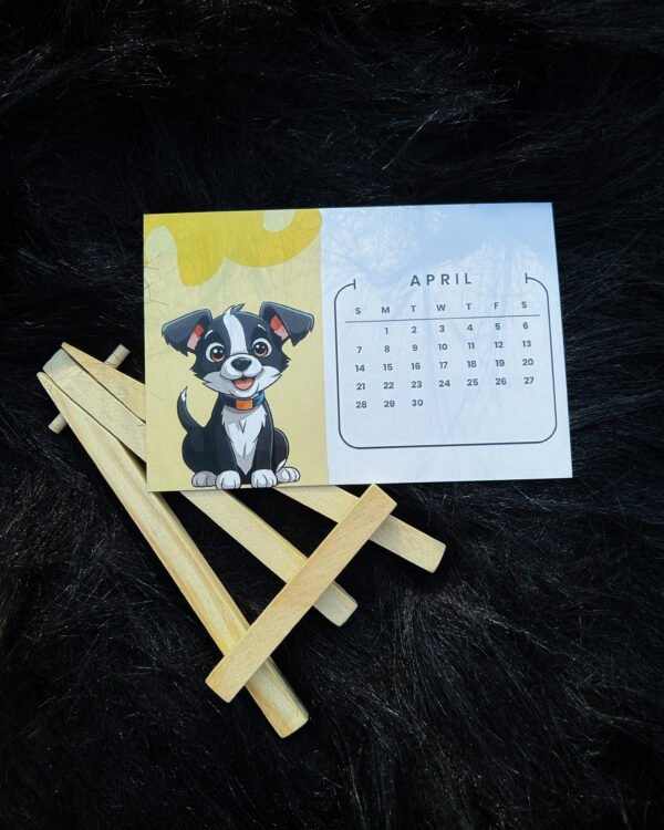 Zupppy Art & Craft Pet Mini Calendar Pack Of 12 Images | Dog Calendar