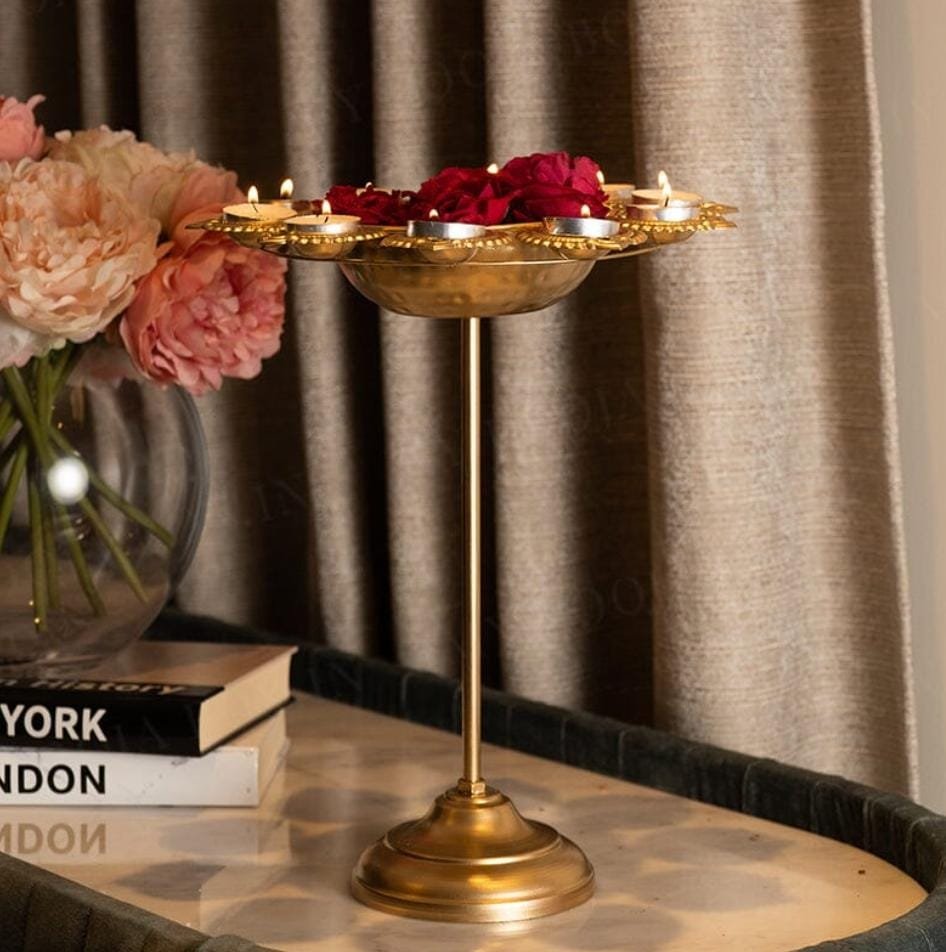 Diya Urli With Stand “Radiant Rituals: Diya Urli with Stand Illuminates Timeless Festive Splendor.” Zupppy Home Decor Diya Urli With Stand “Radiant Rituals: Diya Urli with Stand Illuminates Timeless Festive Splendor.”