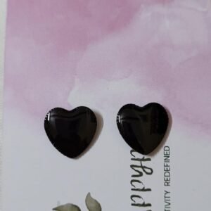 Zupppy Apparel Black Heart Resin Earrings