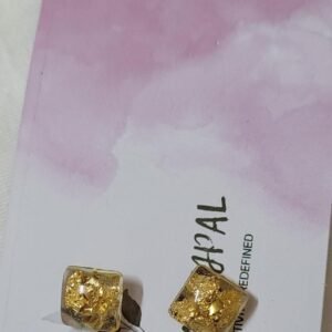 Zupppy Apparel Square Gold Resin Earrings