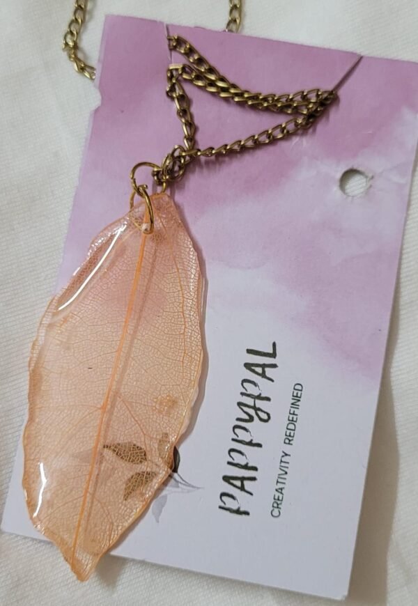 Zupppy Customized Gifts Orange Leaf Resin Locket