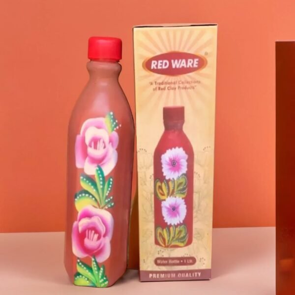 Zupppy Bottle Handmade Clay Water Bottle Eco-Friendly Earthen Water Tumbler | Indian Traditional Water Dispenser | Terracotta Water Jug | Clay Tumbler