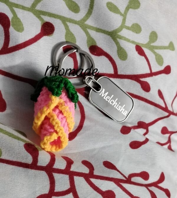 Zupppy Customized Gifts Personalized Tulip Keychain with Custom Name Charm