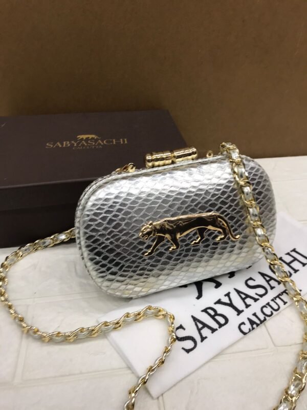 Zupppy Accessories Sabyasachi Clutch Replica – PU & Synthetic Material, With Box, Branded Dust Cover & Inner Tag (10×7 Inches)