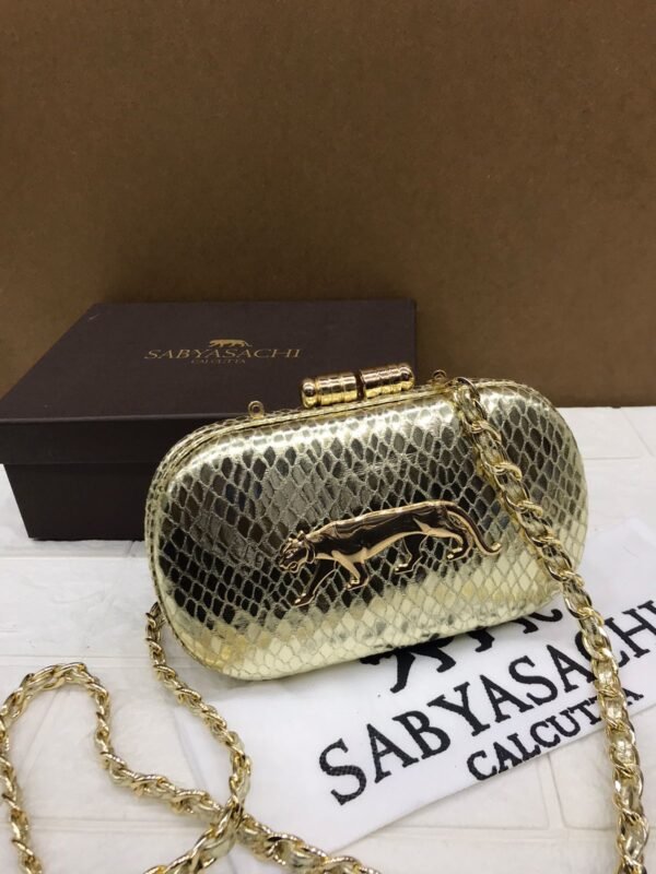 Zupppy Accessories Sabyasachi Clutch Replica – PU & Synthetic Material, With Box, Branded Dust Cover & Inner Tag (10×7 Inches)