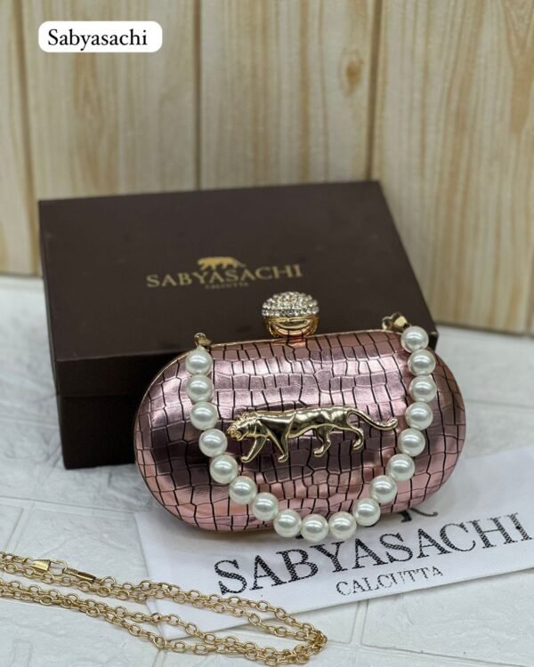 Zupppy Accessories Sabyasachi Clutch Replica – Synthetic Material, Branded Dust Cover, Box Packed