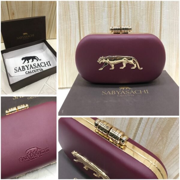 Zupppy Accessories Sabyasachi Clutch Replica – PU & Synthetic Material, Branded Dust Cover, Box Packed