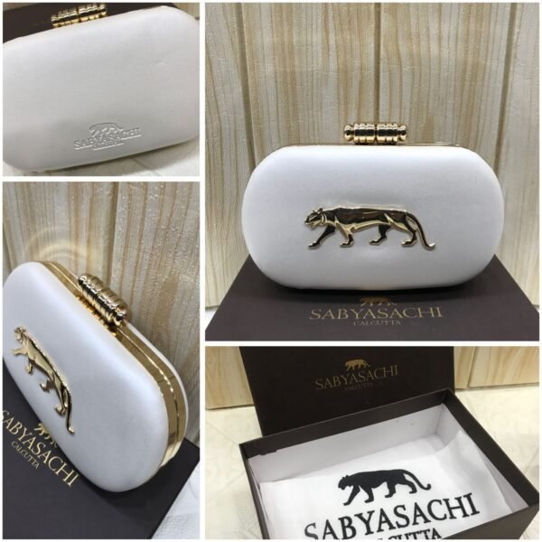 Zupppy Accessories Sabyasachi Clutch Replica – PU & Synthetic Material, Branded Dust Cover, Box Packed