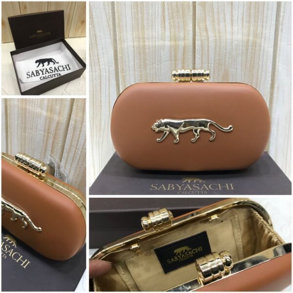 Zupppy Accessories Sabyasachi Clutch Replica – PU & Synthetic Material, Branded Dust Cover, Box Packed