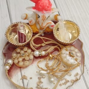Zupppy Customized Gifts Rakhi Platter with Matching Rakhi & Roli Chawal