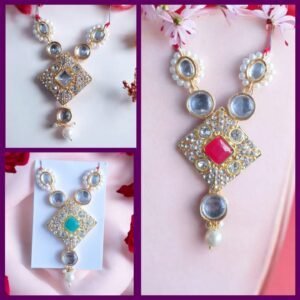 Zupppy Accessories Radha Krishna Shringar Mala Set Kundan Work