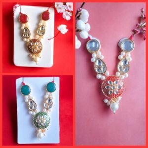 Zupppy Accessories Premium Kundan Mala Set for Radha-Krishna