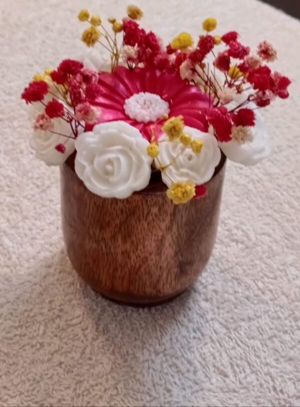 Zupppy Gifts Elegant Wooden Jar Bouquet for Home Décor