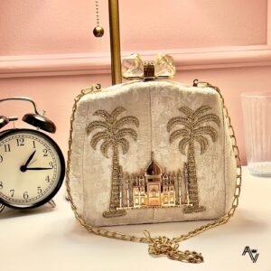 Zupppy Accessories Sabyasachi Taj Clutch with Handcrafted Kalpvriksha