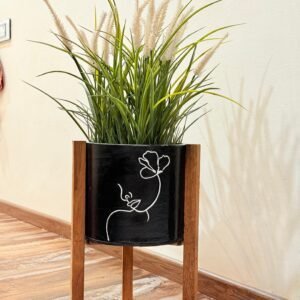 Zupppy Customized Gifts Decorative Handcrafted Cardboard Planter with Wooden Stand