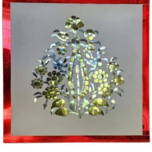 Zupppy Gifts Handcrafted Gold Thikri Glass Panel Luxury Decorative Wall Art