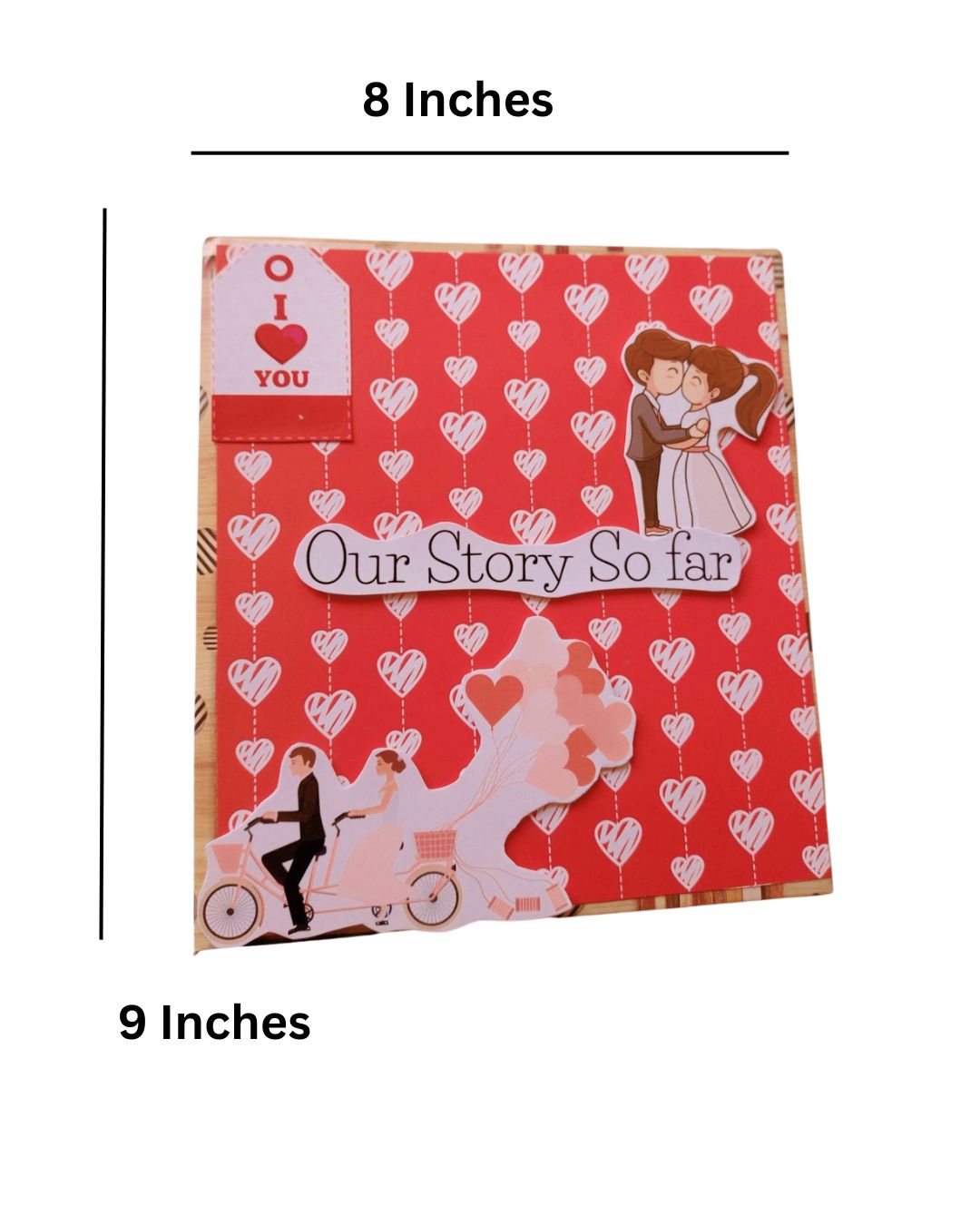 Rainvas Personalized Red and Black Floral Wedding Anniversary Scrapbook - Image 2