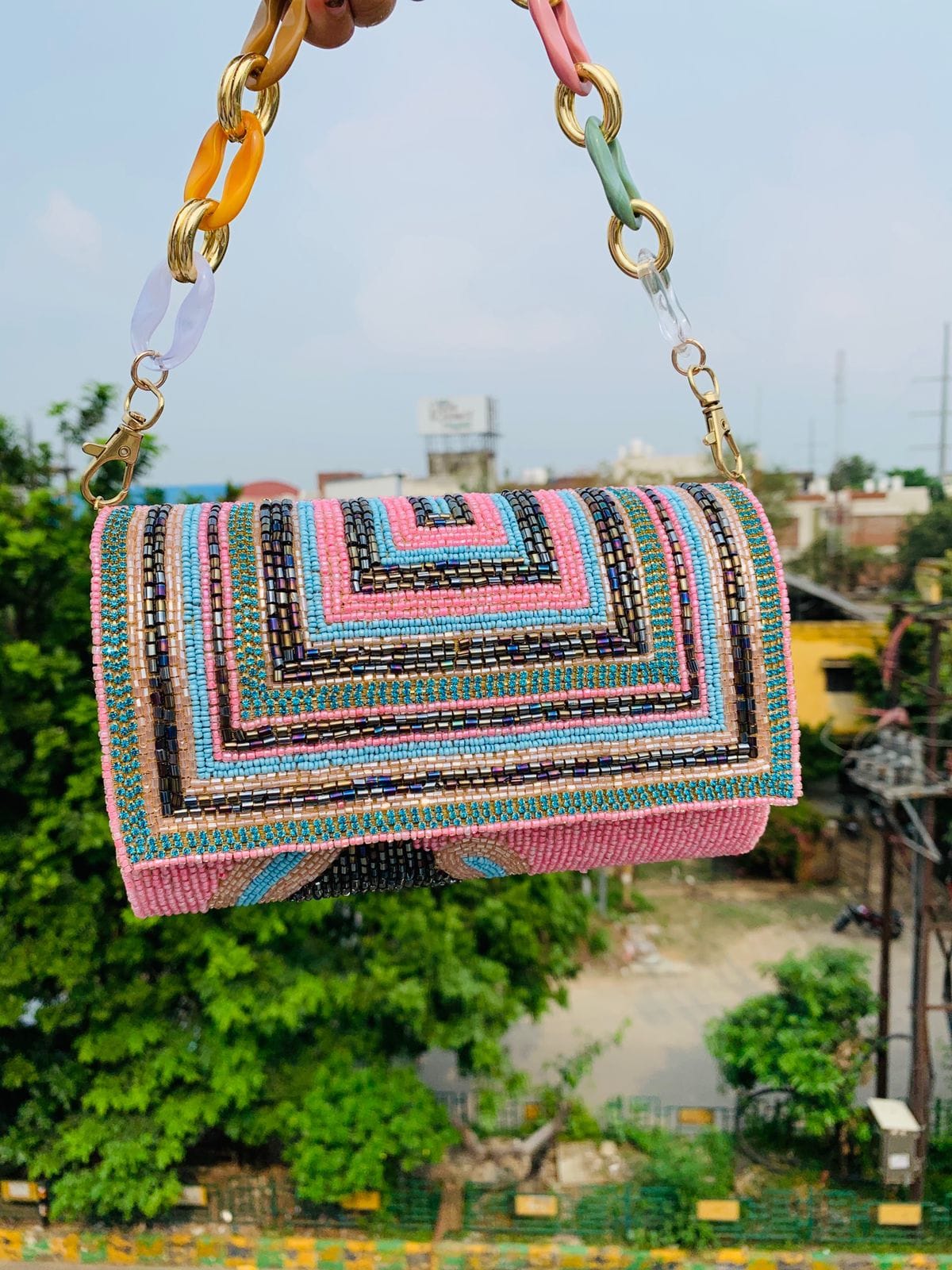Luxury Unveiled: Beaded Heavy Handwork Flap Bag - Elevate Your Style Today! - Image 2