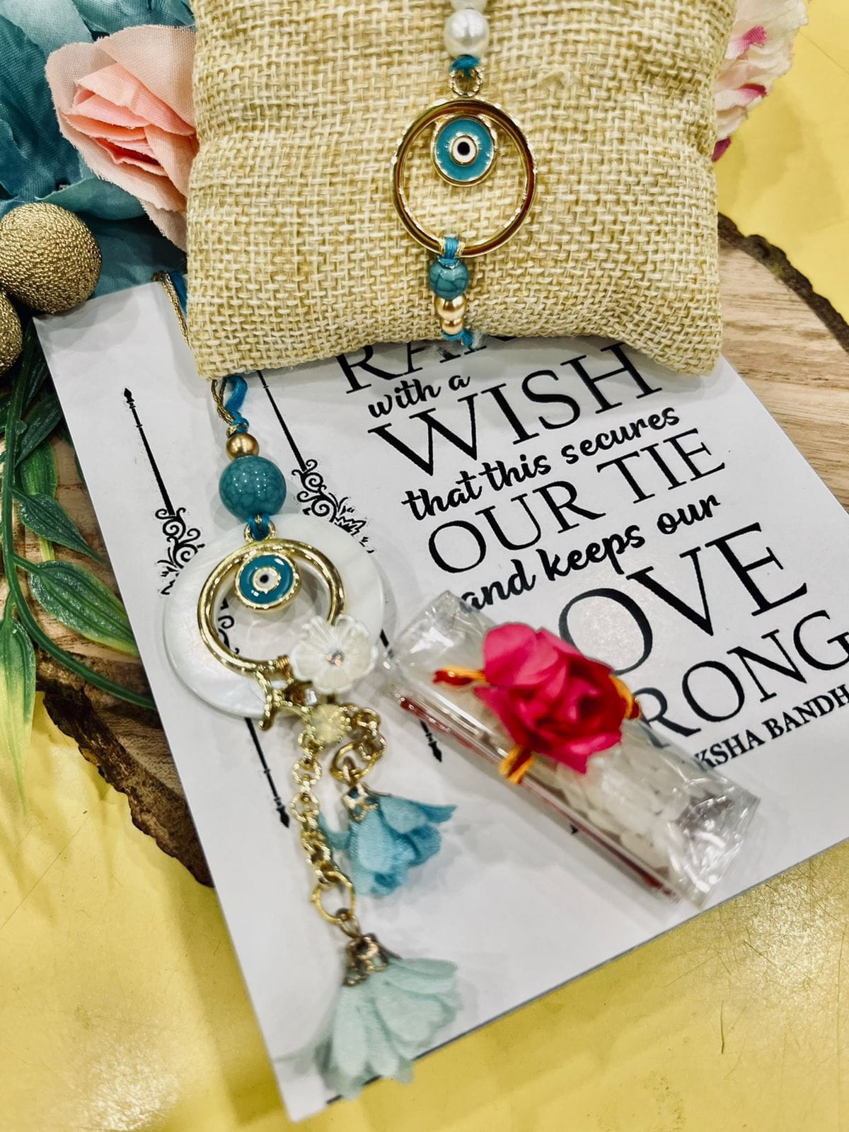 Evil Eye Couple Rakhi Design Online | Limited Edition