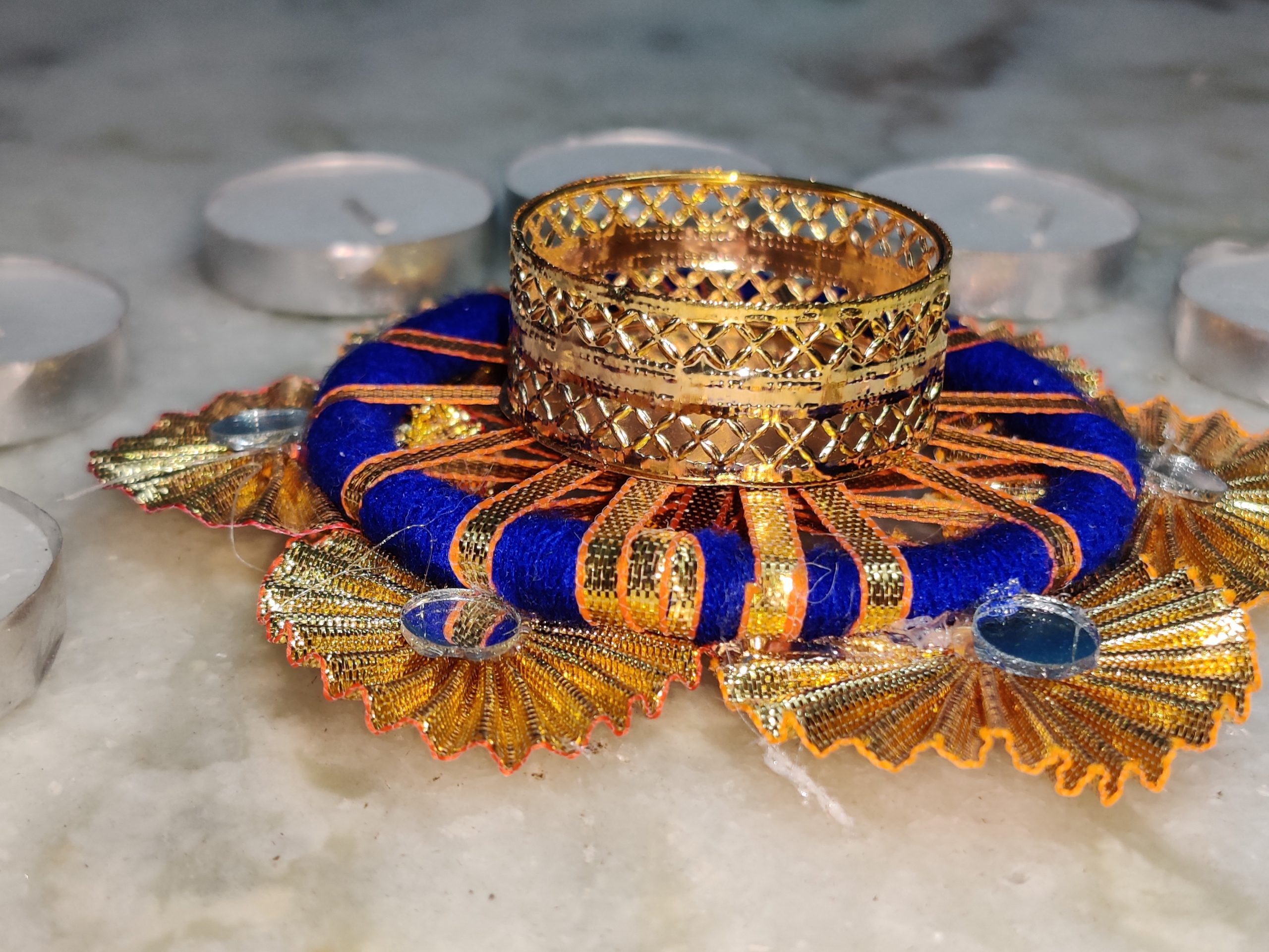 Designer Gotta Patti Diya – Trending Decorative Tealight Candle Holder for Diwali and Custom Home Decor - Image 2