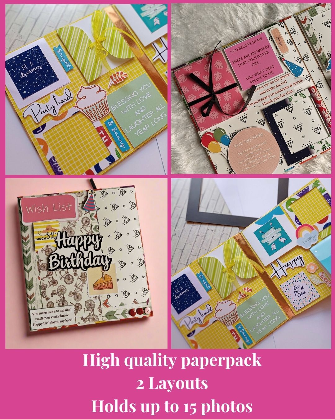 Rainvas Customized Scrapbook Style Card with Photos & Message for Birthday - Image 3