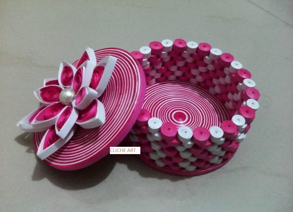 Hand-Made Quilling Art Paper Box – Elegant Storage and Decor