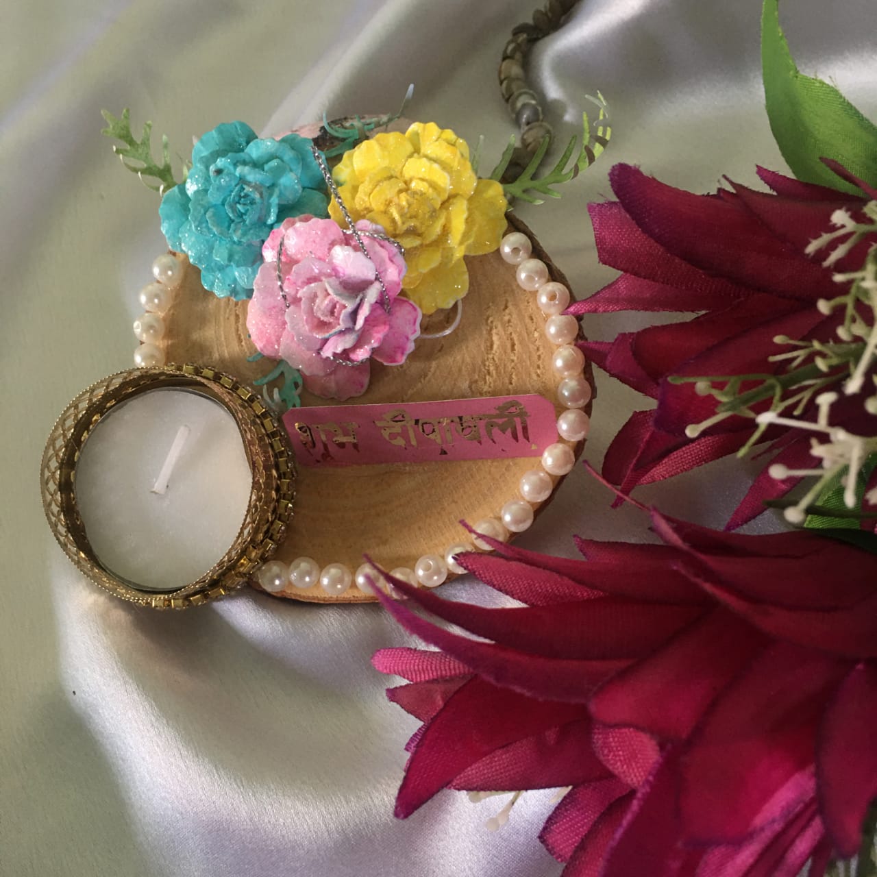 Handmade Wooden Diya for Home Decor Online in India | Zupppy