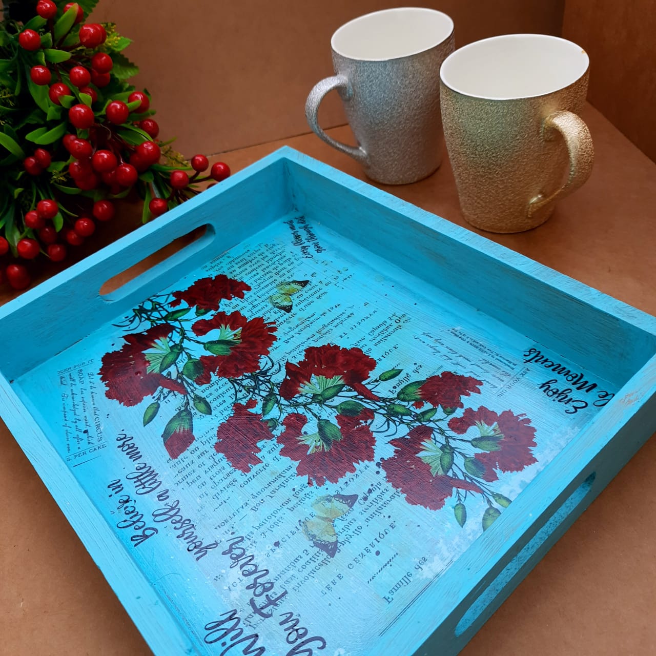 Brand New Homemade Wooden Tray Online in India - Image 3