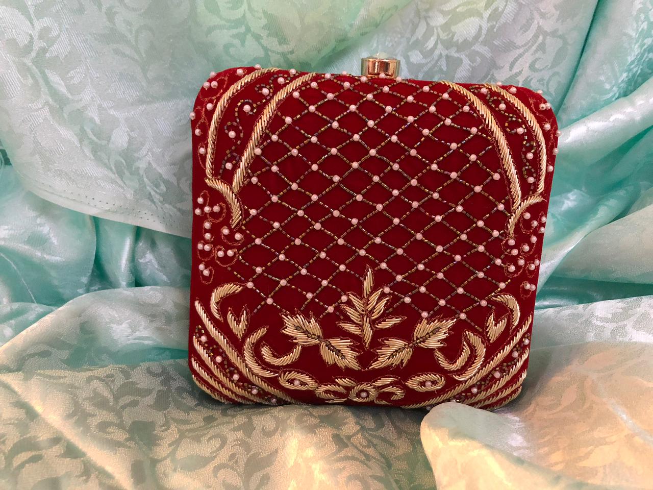 Handcrafted Embroidery Clutch Square Shaped - Elevate Your Style - Image 2