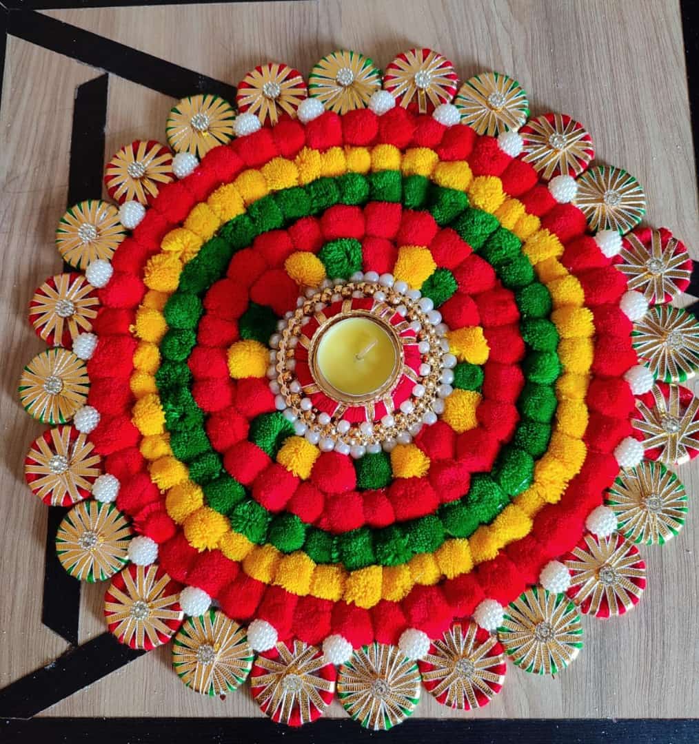 Tealight Candle Holder Rangoli Set – Decorative Diwali & Festival Home Décor - Image 2