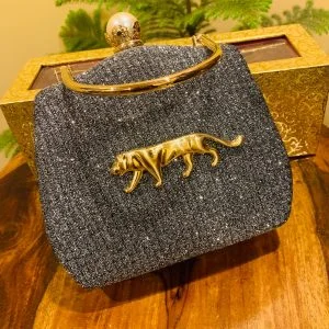 Sabyasachi-Inspired Shining Suede Clutch Bag – Premium Luxury Evening Purse with Sling - Image 4