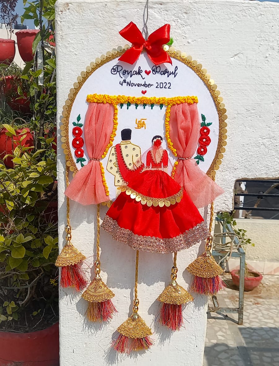 Embroidered Hoop with tassels