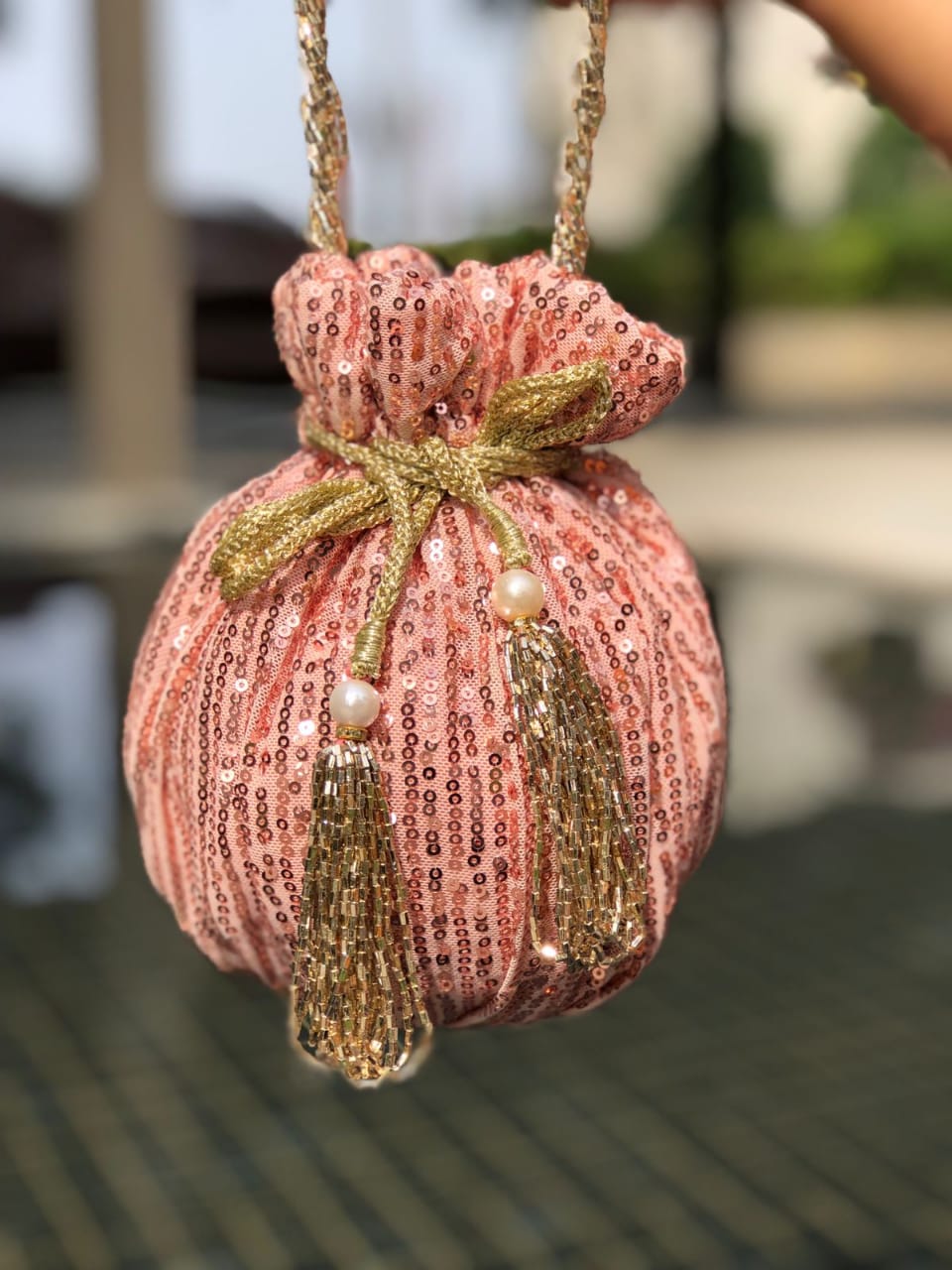 Sequin Batua Potli with Zari and Embroidery Work - Image 2