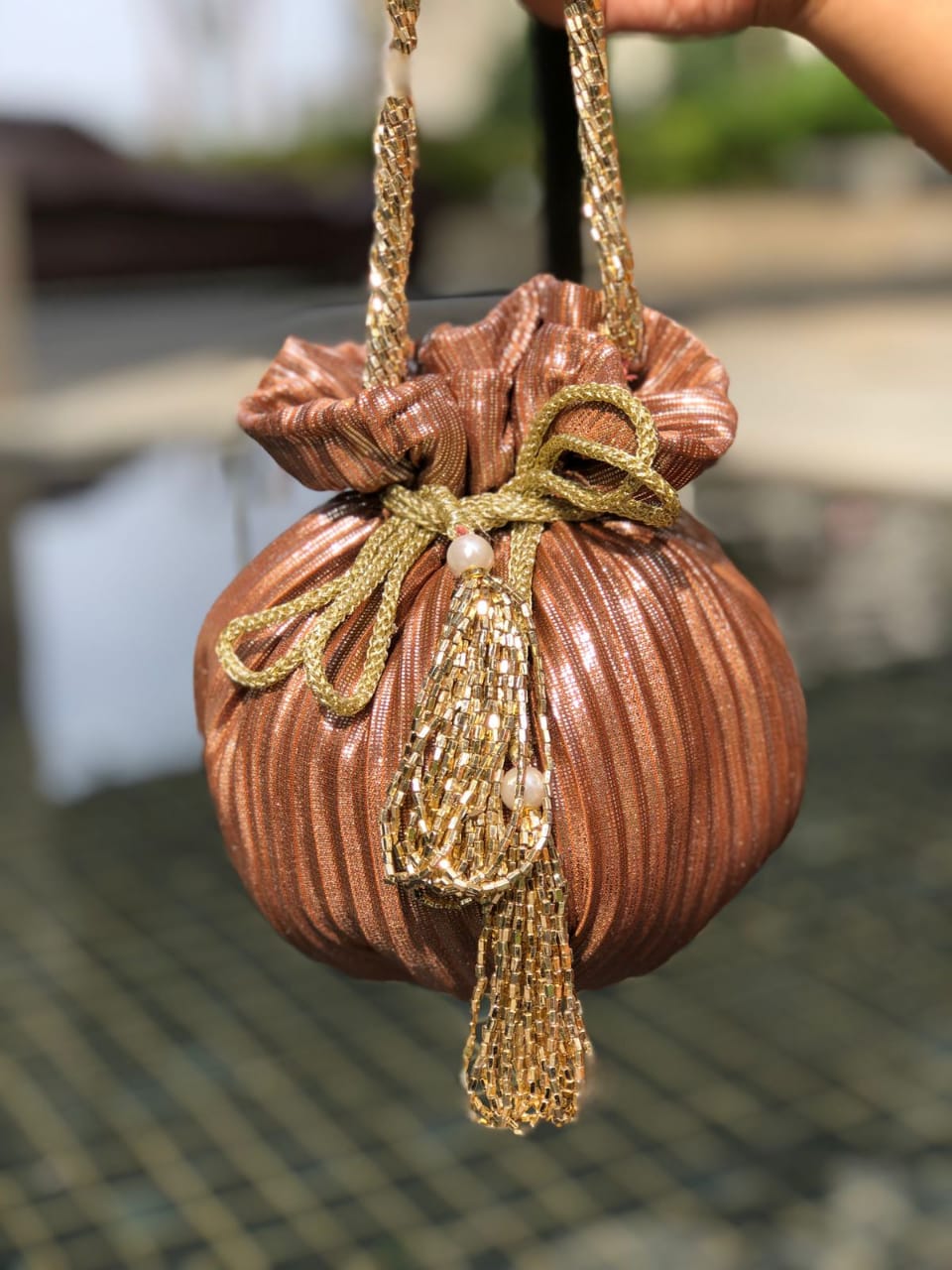 Sequin Batua Potli with Zari and Embroidery Work - Image 3