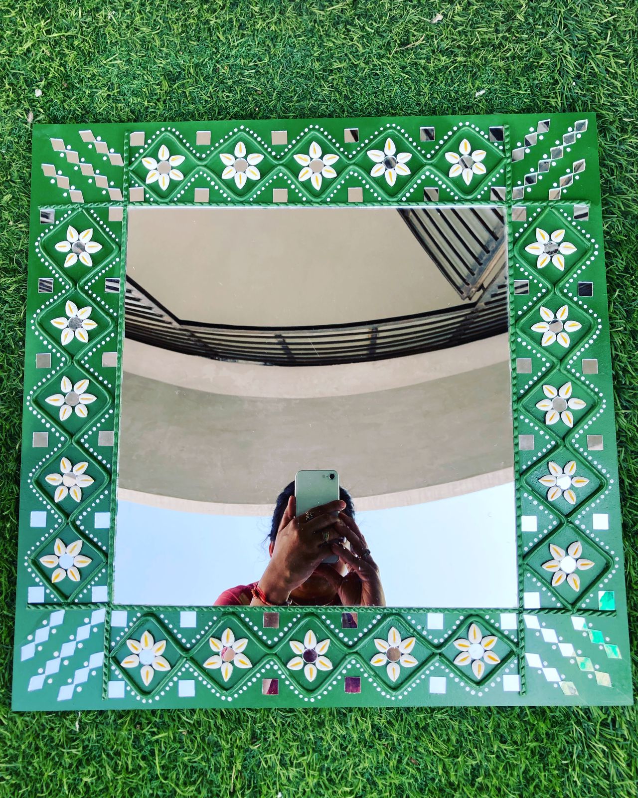 Lippan Mirror Art - Traditional Mud Art Mirror Design