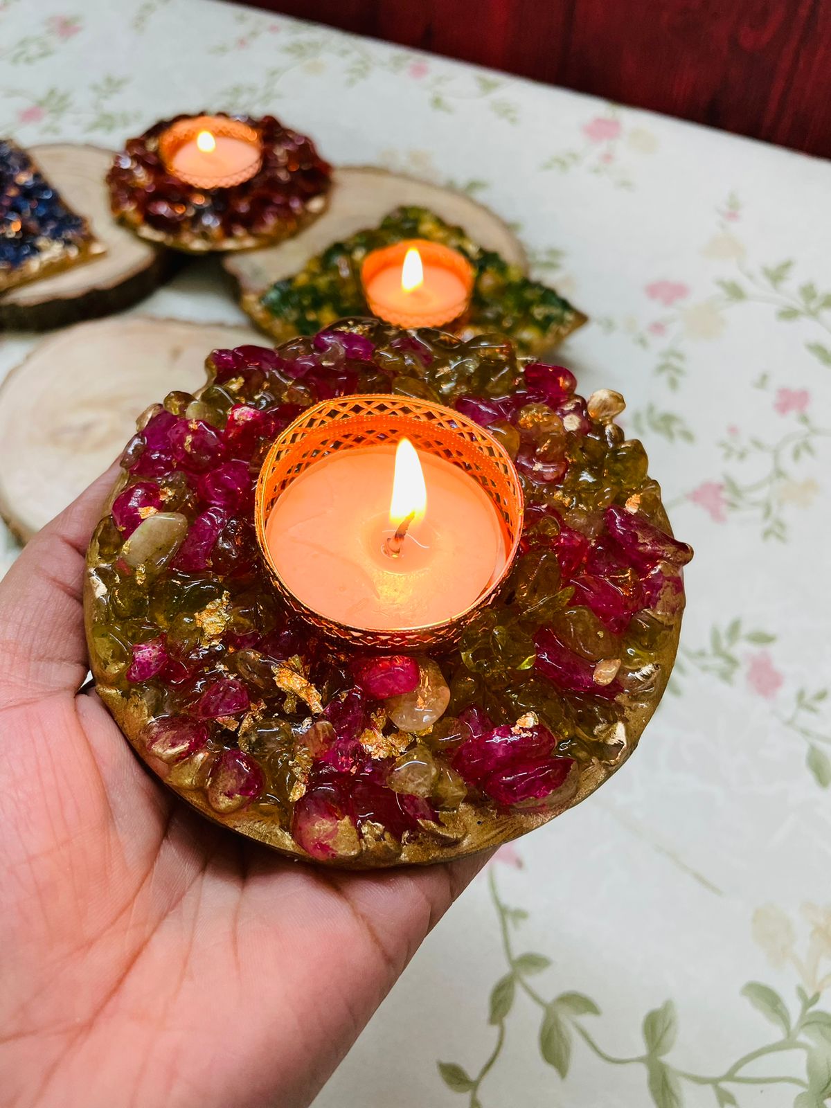 Resin Tealight Holder (Pair of two) - Image 4