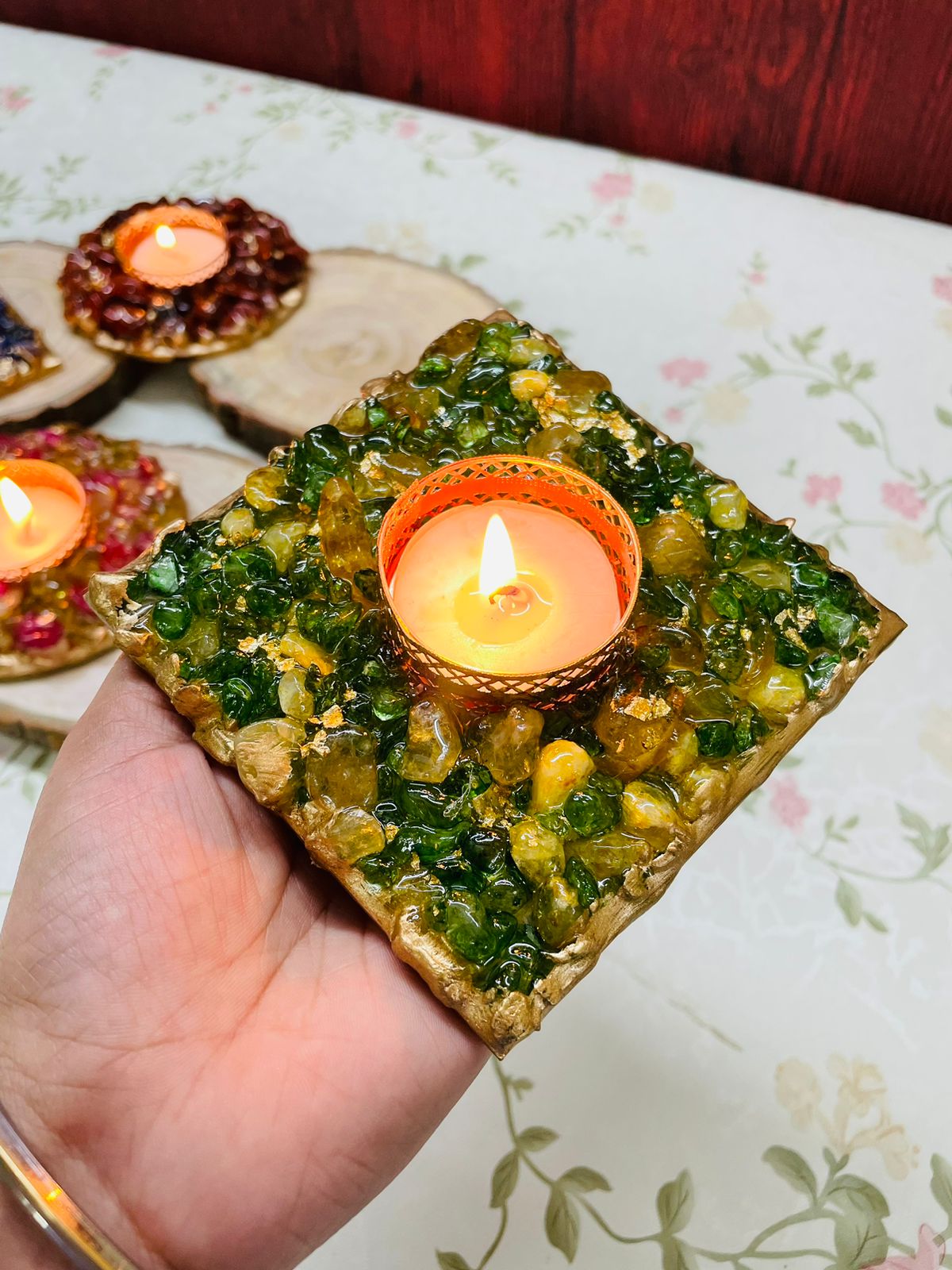 Resin Tealight Holder (Pair of two) - Image 3