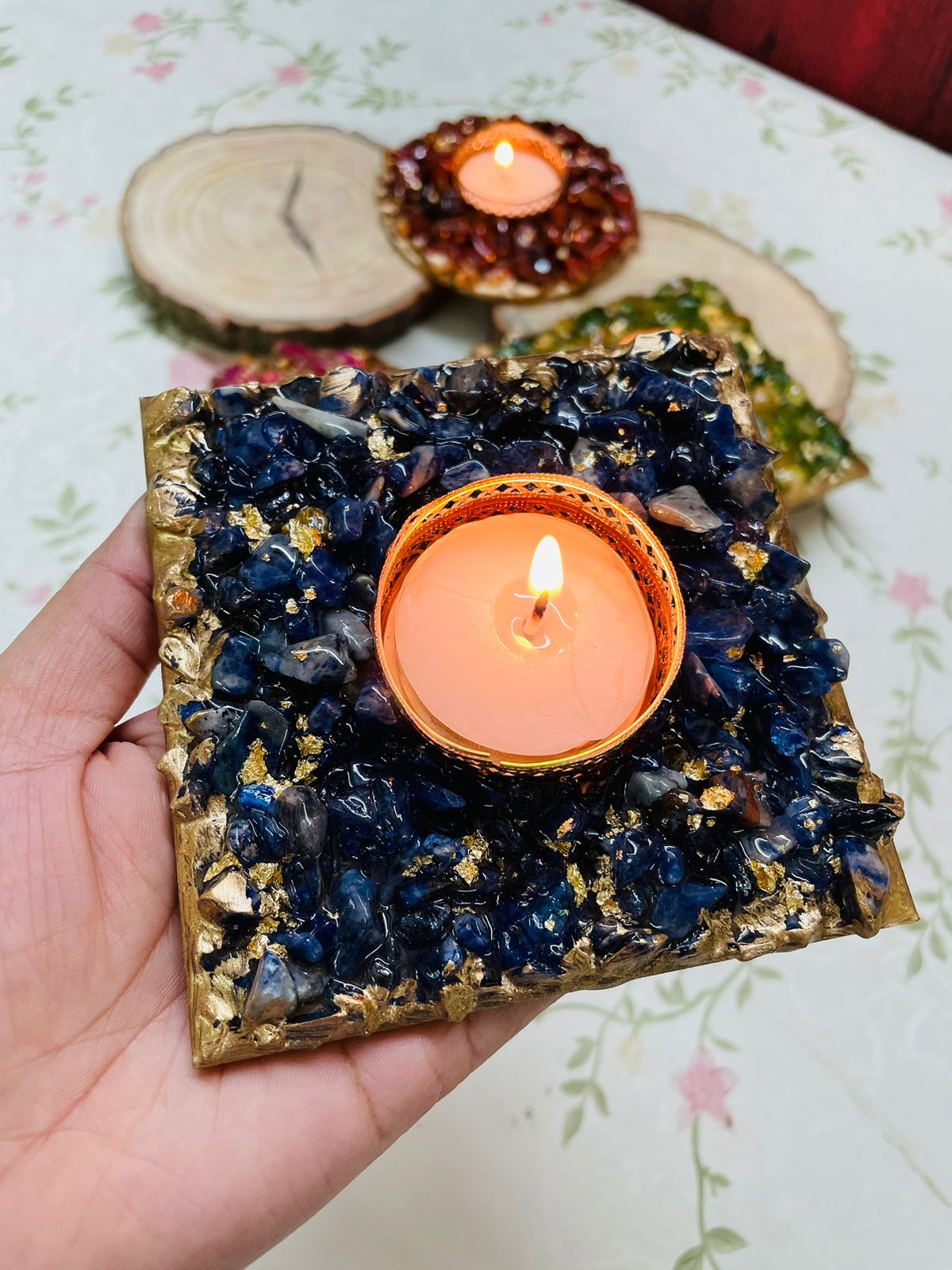 Resin Tealight Holder (Pair of two) - Image 2