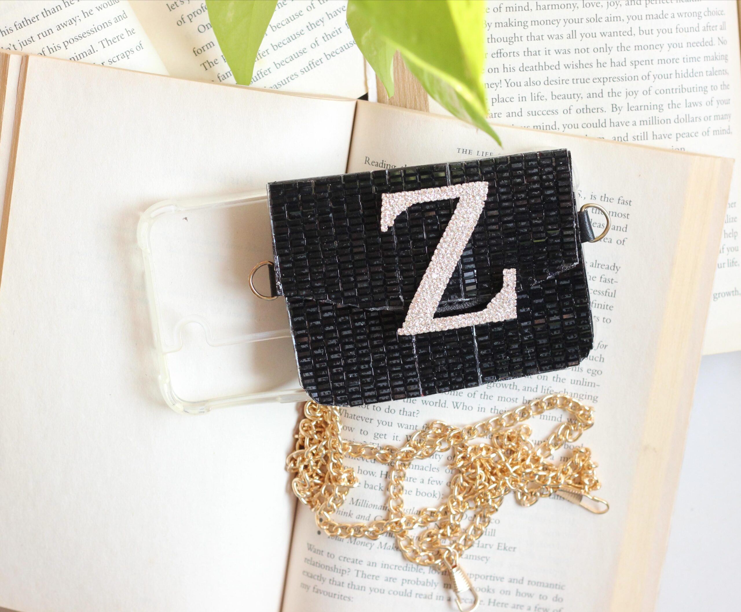 Sparkling Rhinestone Phone Case with Card Holder and Sling – Stylish Mobile Cover - Image 5