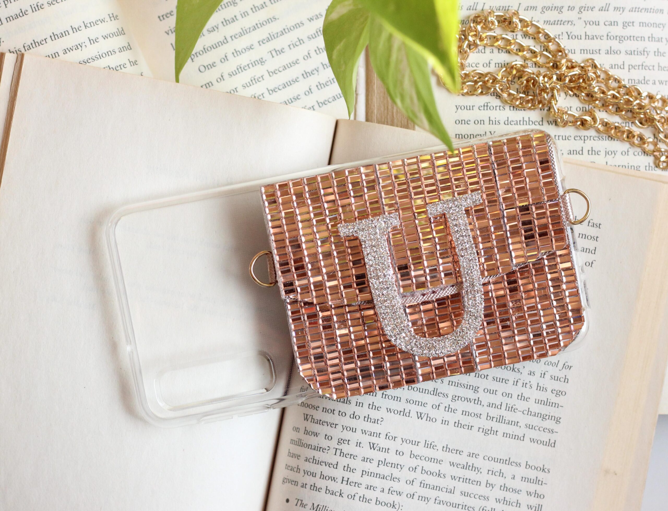 Sparkling Rhinestone Phone Case with Card Holder and Sling – Stylish Mobile Cover - Image 4