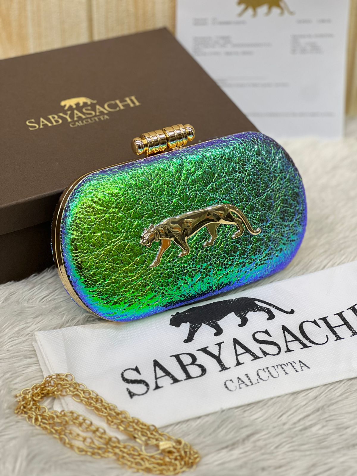 New Sabyasachi Clutch Bag Replica – Showroom Model | Box Packed | Designer-Inspired Handbag (8x4 in) - Image 3