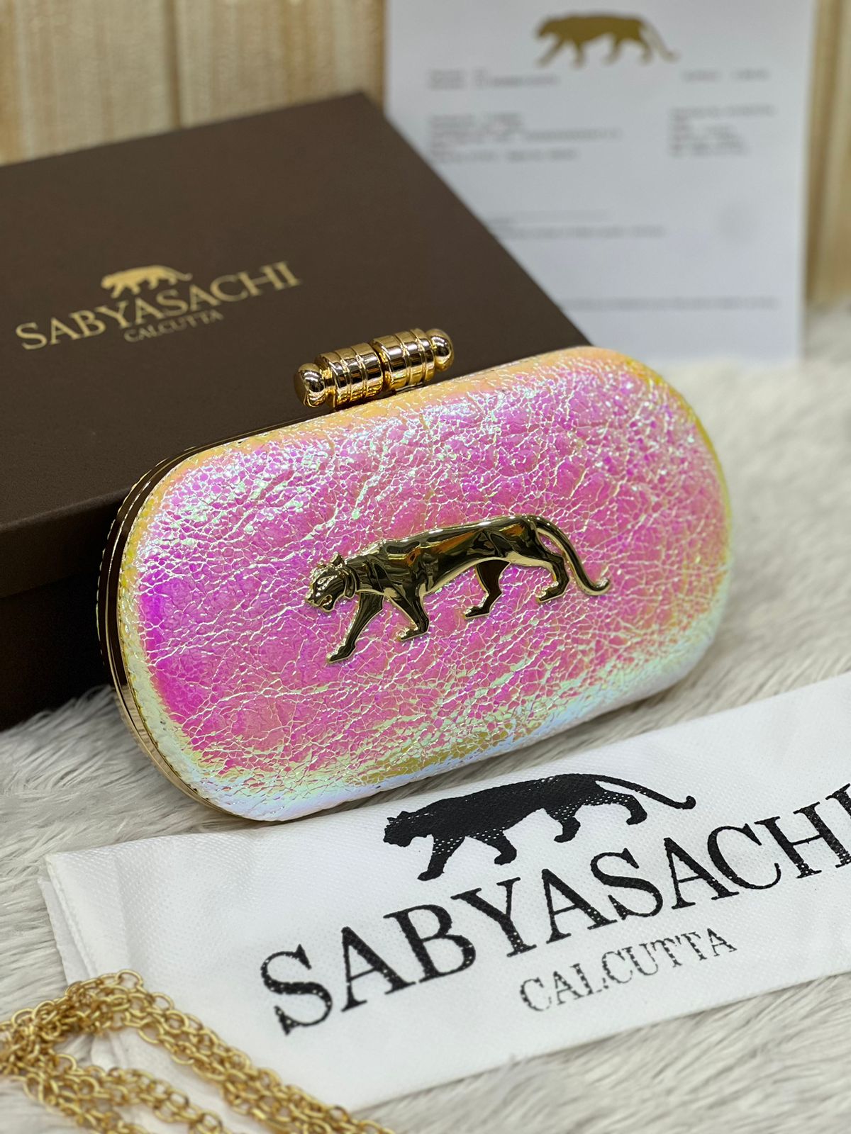 New Sabyasachi Clutch Bag Replica – Showroom Model | Box Packed | Designer-Inspired Handbag (8x4 in)