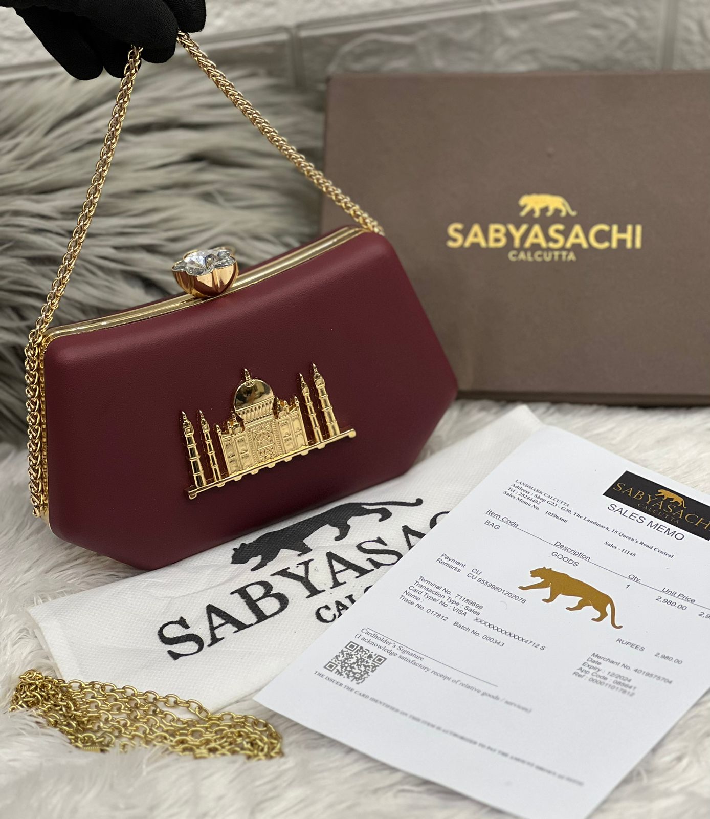 Limited Edition Sabyasachi Taj Clutch | Handcrafted Velvet Designer-Inspired Purse for Weddings & Parties