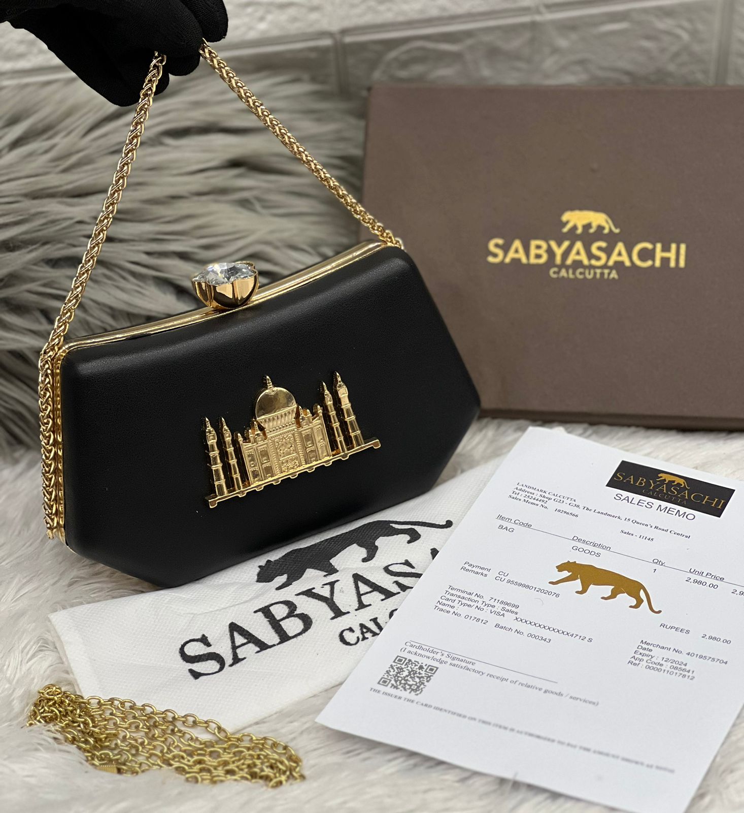 Limited Edition Sabyasachi Taj Clutch | Handcrafted Velvet Designer-Inspired Purse for Weddings & Parties - Image 6