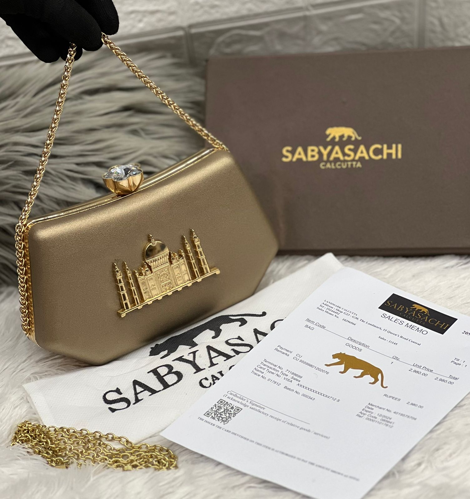Limited Edition Sabyasachi Taj Clutch | Handcrafted Velvet Designer-Inspired Purse for Weddings & Parties - Image 3
