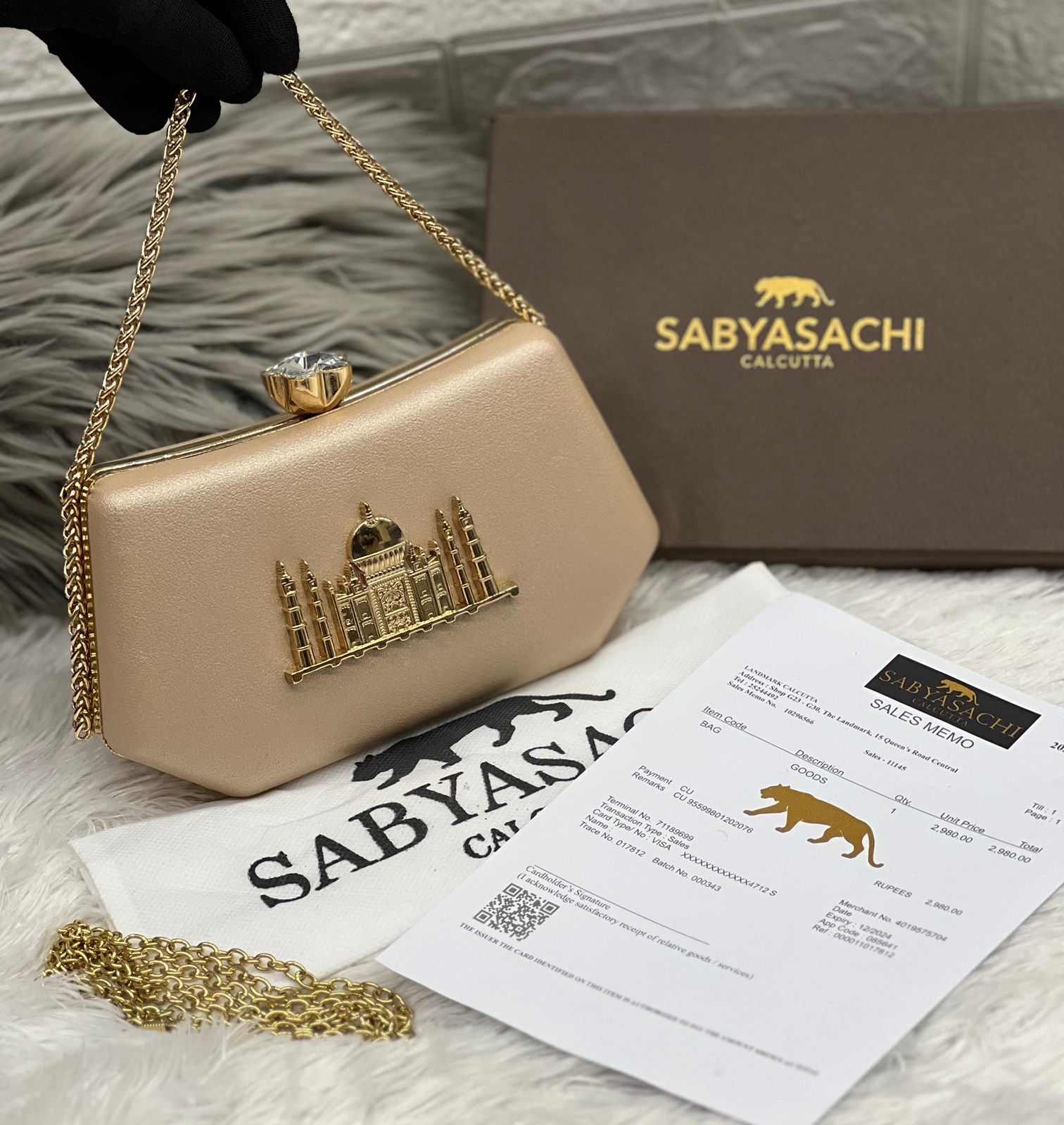 Limited Edition Sabyasachi Taj Clutch | Handcrafted Velvet Designer-Inspired Purse for Weddings & Parties - Image 2