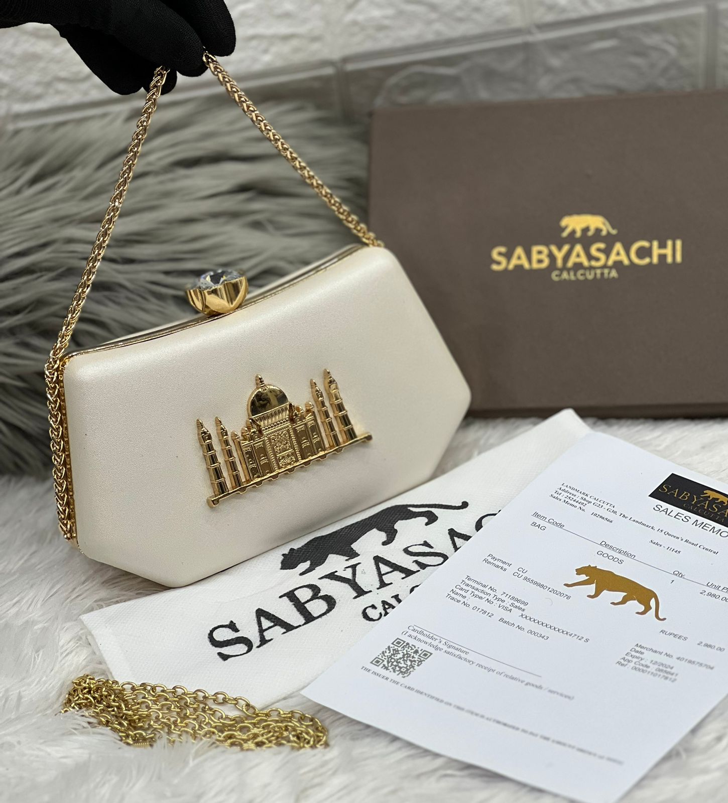 Limited Edition Sabyasachi Taj Clutch | Handcrafted Velvet Designer-Inspired Purse for Weddings & Parties - Image 5